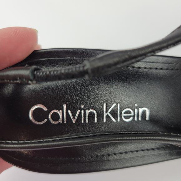 Calvin Klein Dainty2 Slingback Pointy Toe Pumps Black Size 8 - Picture 9 of 12
